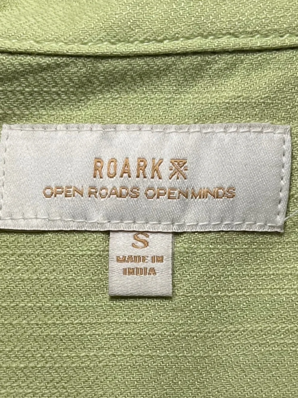 Roark Embroidered Cropped Pear Green Walk in the Woods Blouse Size S - Picture 5 of 10